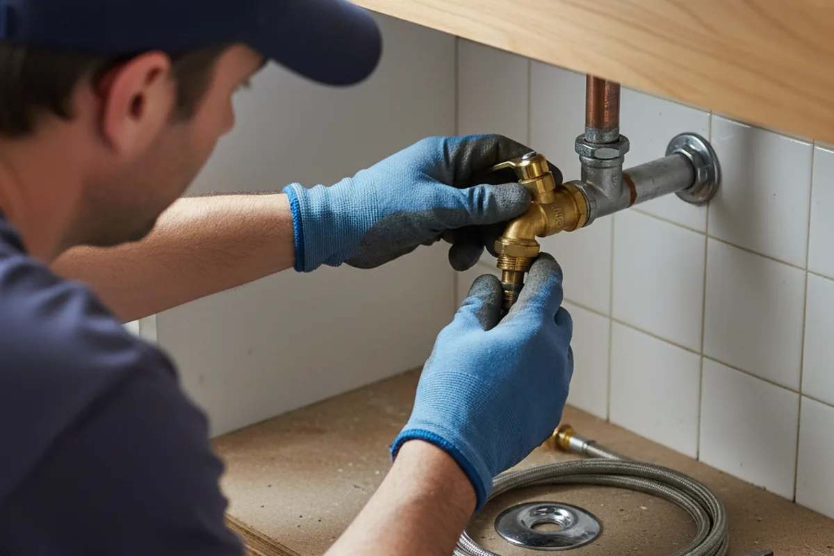 Shutoff valve and fitting work during Faucet and Fixture Repair in Bath